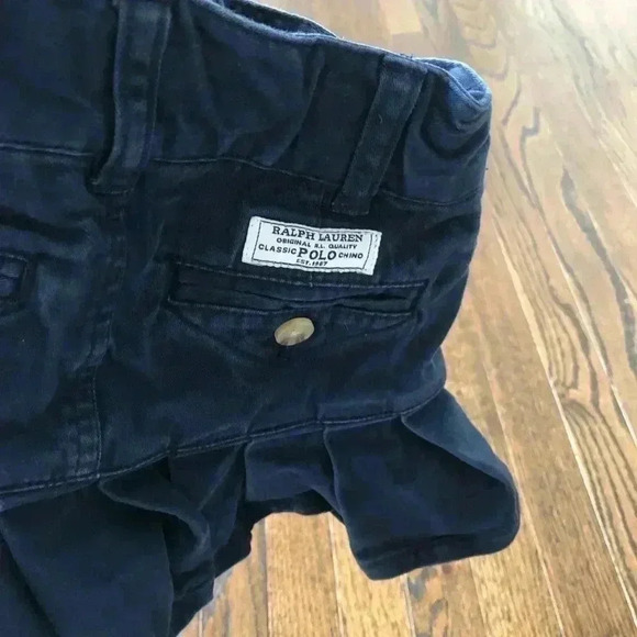 Polo Ralph Lauren Girls 3/3T Navy Blue Khaki Ruffled Adjustable-Waist Skirt - Picture 5 of 7